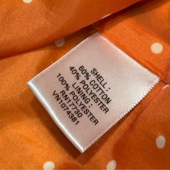 Merona Navy and White Geometric Jacket with Orange Lining and Belt - Picture 3 of 8